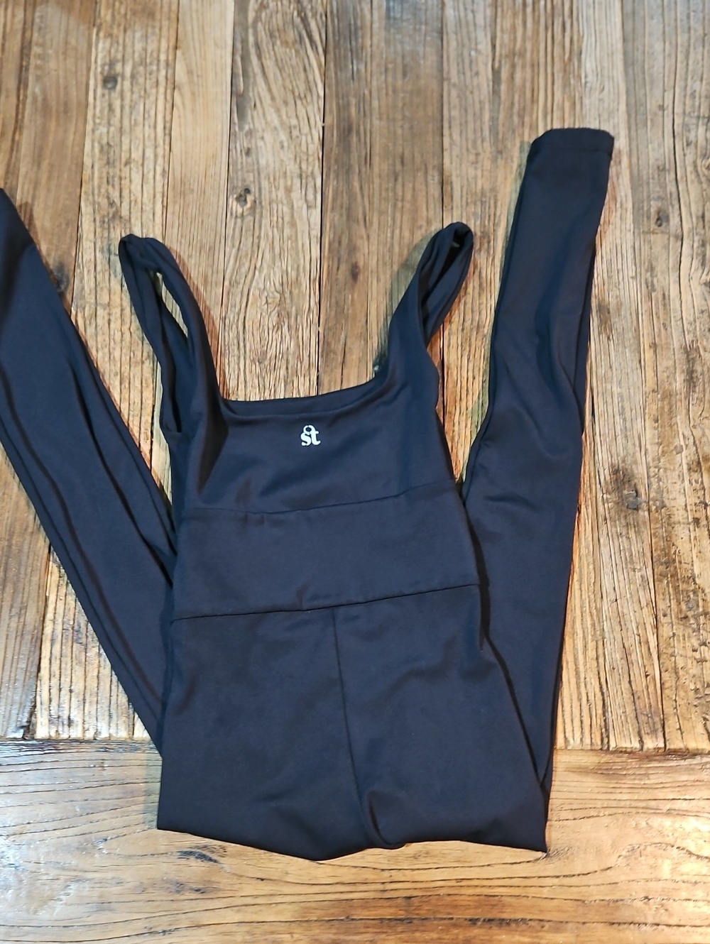 STRUT THIS Miller Full Length Activewear Jumpsuit Onesie - Black XS